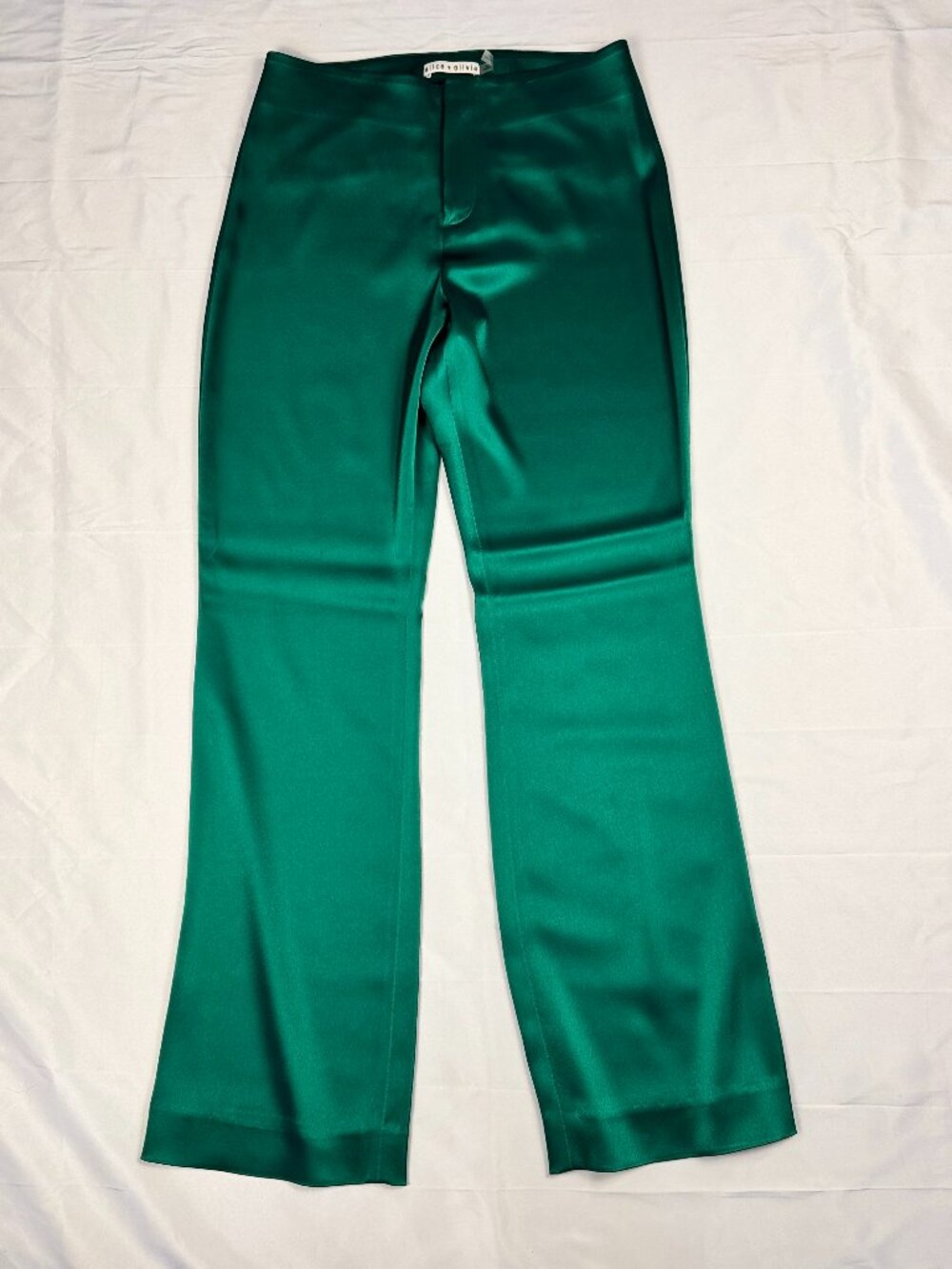 Alice & Olivia Green Silk Pants